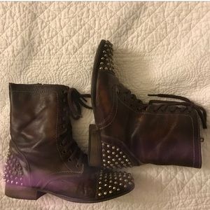 STUDDED COMBAT BOOTS 6.5